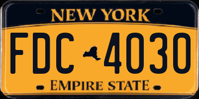 NY license plate FDC4030