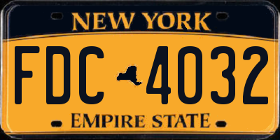 NY license plate FDC4032