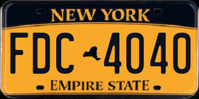 NY license plate FDC4040