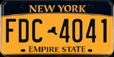 NY license plate FDC4041