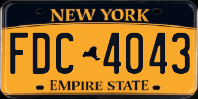 NY license plate FDC4043
