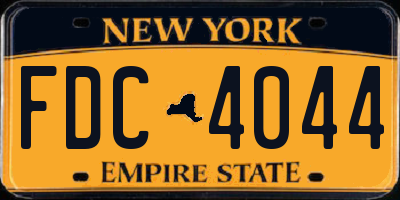 NY license plate FDC4044