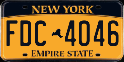 NY license plate FDC4046