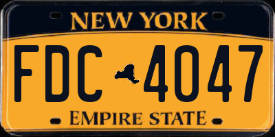 NY license plate FDC4047