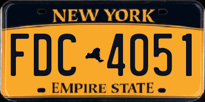 NY license plate FDC4051