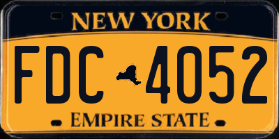 NY license plate FDC4052