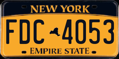 NY license plate FDC4053