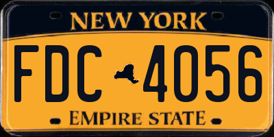 NY license plate FDC4056