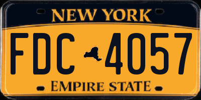NY license plate FDC4057