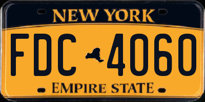 NY license plate FDC4060