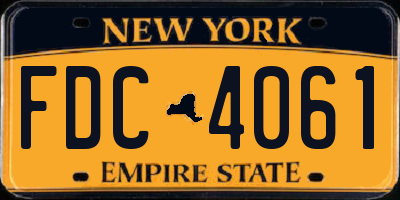 NY license plate FDC4061