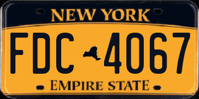 NY license plate FDC4067