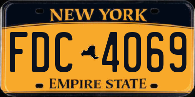NY license plate FDC4069