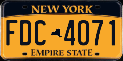 NY license plate FDC4071