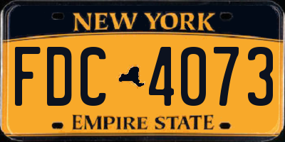 NY license plate FDC4073