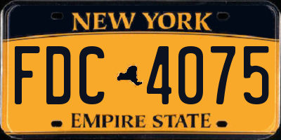 NY license plate FDC4075