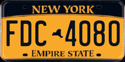 NY license plate FDC4080