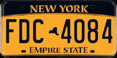 NY license plate FDC4084