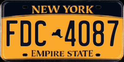 NY license plate FDC4087