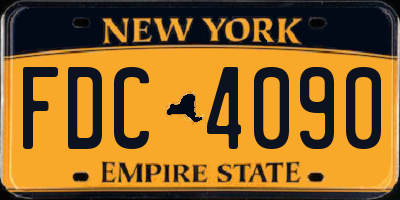 NY license plate FDC4090