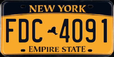 NY license plate FDC4091