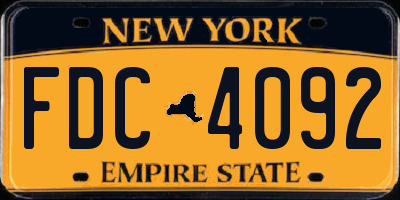 NY license plate FDC4092