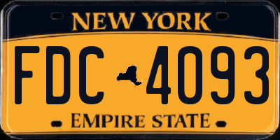 NY license plate FDC4093