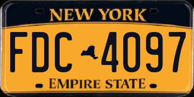 NY license plate FDC4097