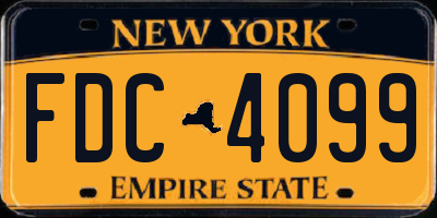 NY license plate FDC4099