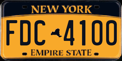 NY license plate FDC4100