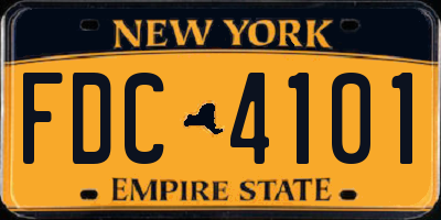 NY license plate FDC4101