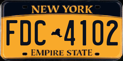NY license plate FDC4102