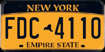 NY license plate FDC4110