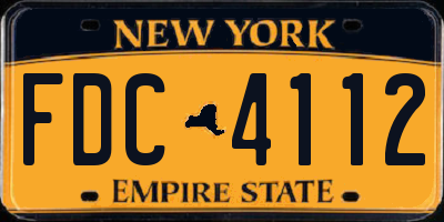 NY license plate FDC4112