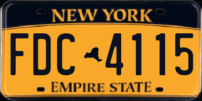 NY license plate FDC4115