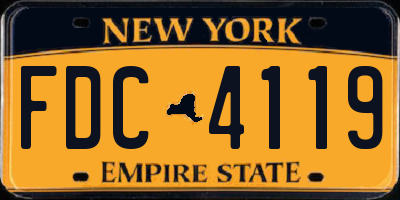 NY license plate FDC4119