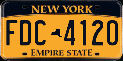 NY license plate FDC4120
