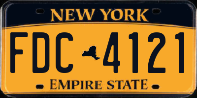 NY license plate FDC4121