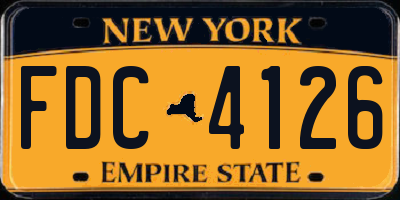 NY license plate FDC4126