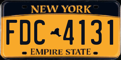 NY license plate FDC4131