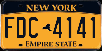 NY license plate FDC4141