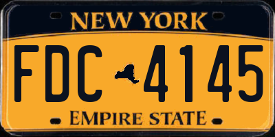 NY license plate FDC4145
