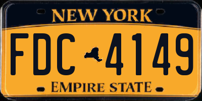 NY license plate FDC4149