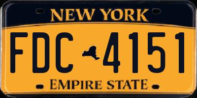 NY license plate FDC4151