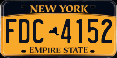 NY license plate FDC4152