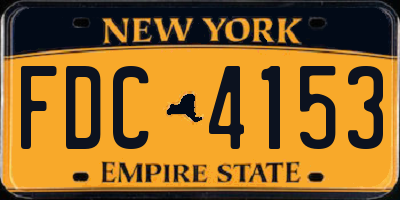 NY license plate FDC4153
