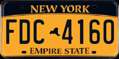 NY license plate FDC4160