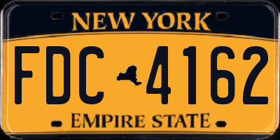 NY license plate FDC4162