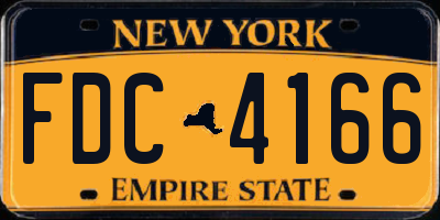 NY license plate FDC4166