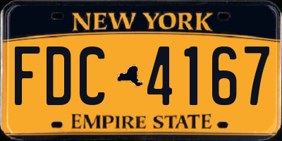 NY license plate FDC4167